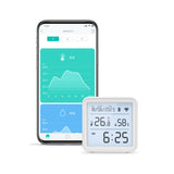 LinkJapan eSensor2+ スマート温湿度計 Wi-Fi接続 ハブ不要 スイス製高精度センサー スマホで遠隔確認 電池式 壁掛け対応 ペット・植物管理 グラフ記録 アラート通知 大画面 時計 カレンダー バックライト 【Alexa/Google Home/HomeLink 対応】